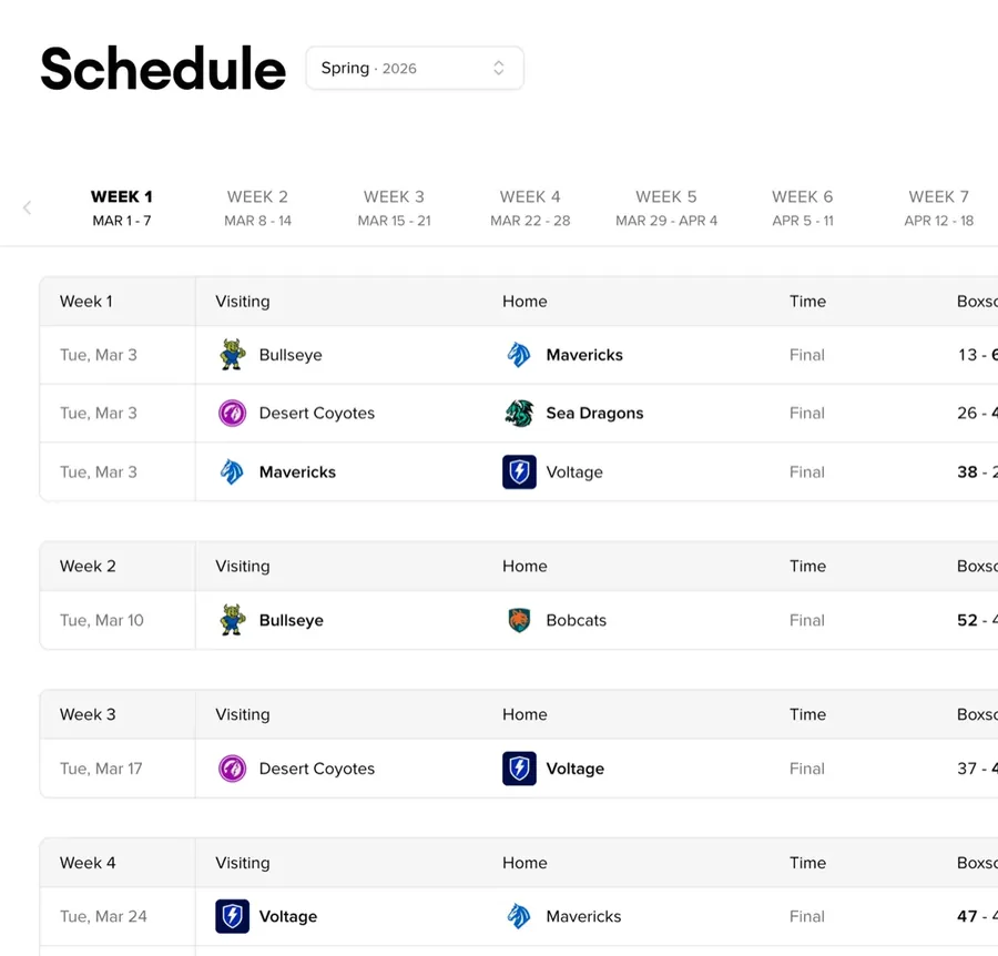 Schedules preview